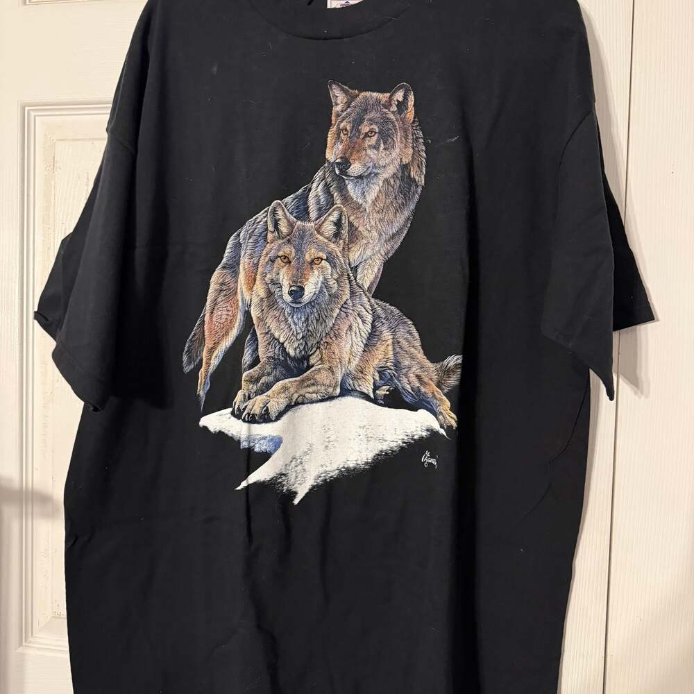 Vintage 90s Al Agnew Wolf Pack Wolves T-Shirt XXL